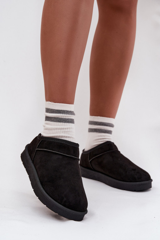 sniego batai  pašiltinti su kailiuku viduje Juodos spalvos Serenne