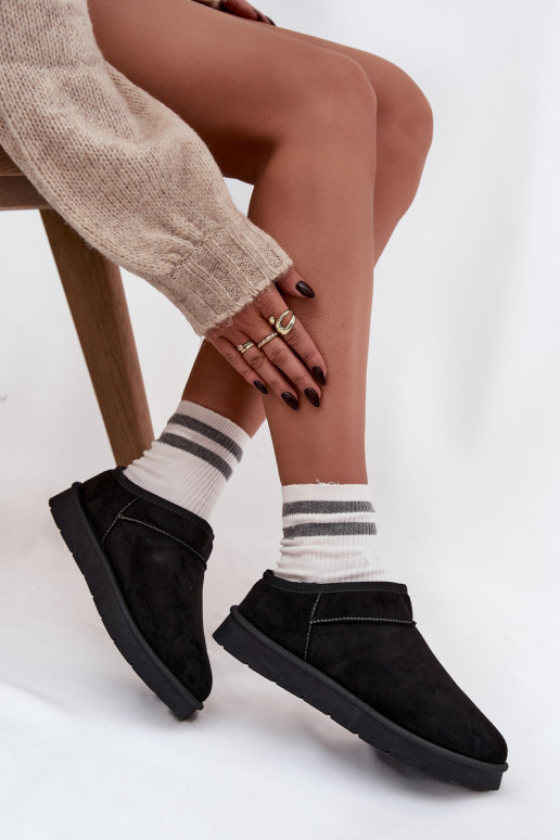 sniego batai  pašiltinti su kailiuku viduje Juodos spalvos Serenne