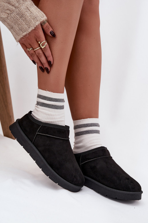 sniego batai  pašiltinti su kailiuku viduje Juodos spalvos Serenne