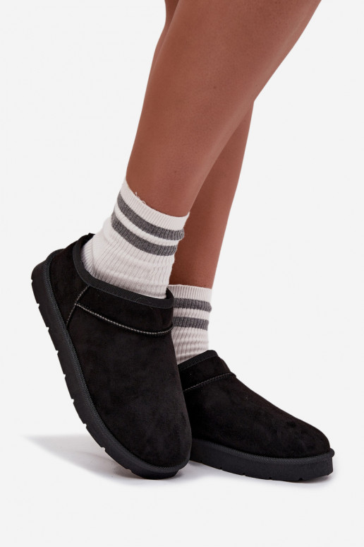 sniego batai  pašiltinti su kailiuku viduje Juodos spalvos Serenne