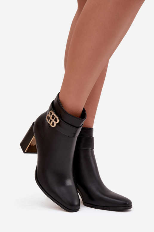 Moteriški aulinukai su dirželiais I aukso spalvosm Detalem Juodos spalvos Galinne