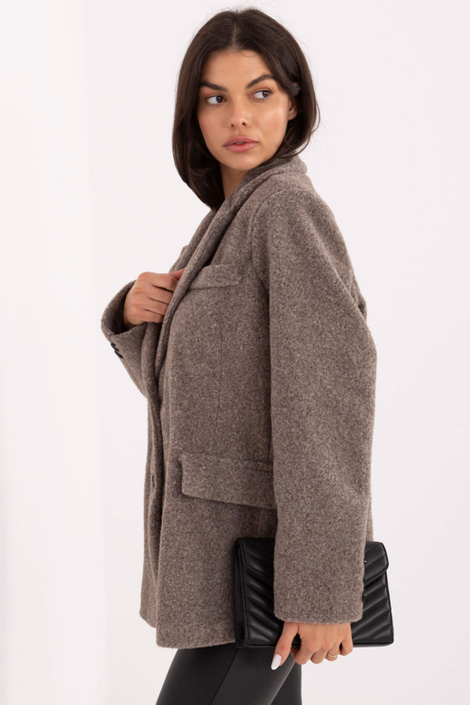 Ilgas paltas tamsiai smėlio spalvos