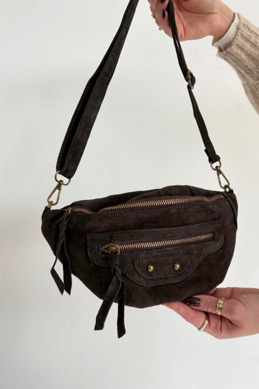 Rankinė ant liemens Z Naturalnego Zamszu Czekoladowa Romilly