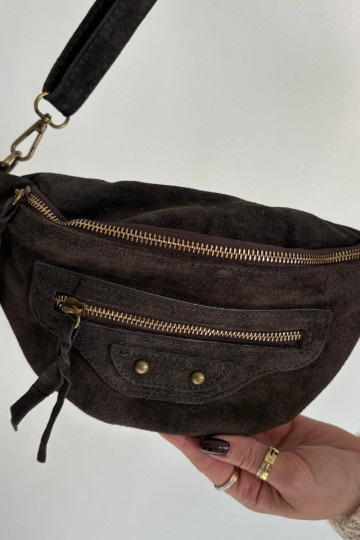 Rankinė ant liemens Z Naturalnego Zamszu Czekoladowa Romilly 2