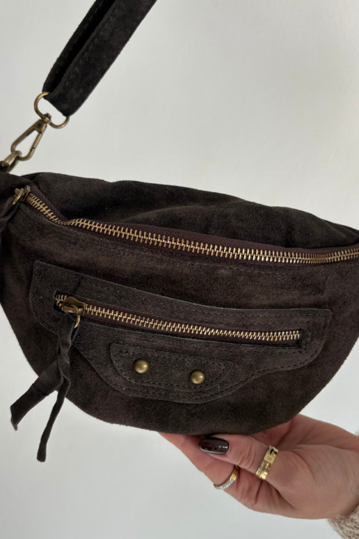 Rankinė ant liemens Z Naturalnego Zamszu Czekoladowa Romilly