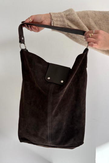  Skórzana Zamszowa Rankinė Czekoladowa Hanelle