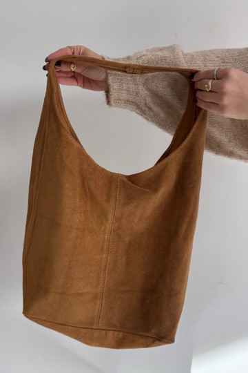 Skórzana Zamszowa Rankinė rudos spalvos Rilith