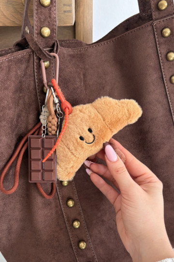 Breloczek Do Torebki Kluczy Rogalik Czekolada su širdelėmis Myssa 2