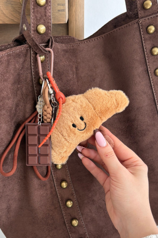 Breloczek Do Torebki Kluczy Rogalik Czekolada su širdelėmis Myssa