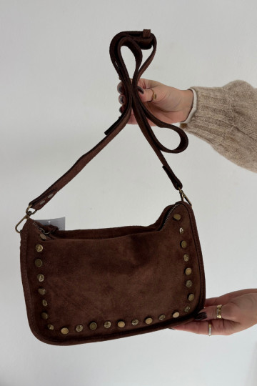 Skórzana Zamszowa Rankinė Zdobiona  ruda Savra