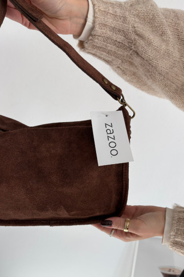 Skórzana Zamszowa Rankinė Zdobiona  ruda Savra 2