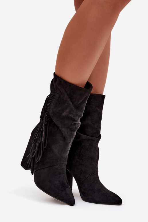 Moteriški aulinukai su kutais I Marszczeniem pašiltinti Juodos spalvos Darlina