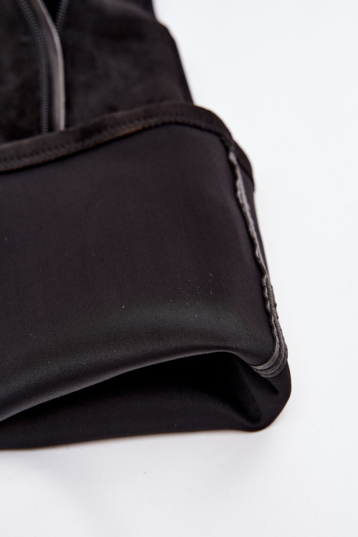 moteriški ilgaauliai batai virš kelių su kulniukais iš eko zomšosowe Juodos spalvos Tahlina