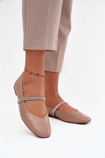 Balerinos  Z Błyszczącymi Paskami smėlio spalvos Ilirene