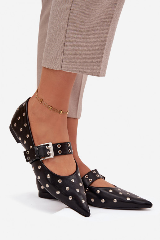 Balerinos su kniedėmis I su sagtimis Eko   Juodos spalvos Arlenne