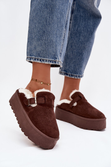 sniego batai  su kailiuku I su sagtimis su platforma Czekoladowe Jessina