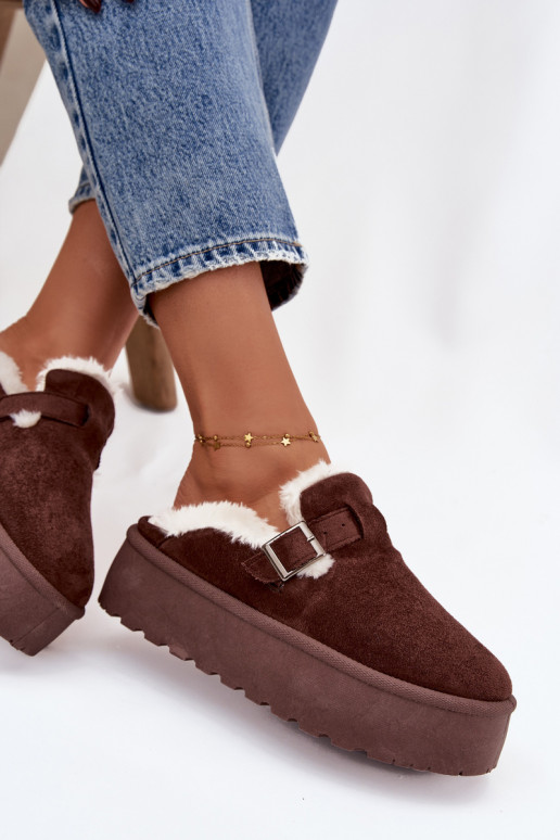 sniego batai  su kailiuku I su sagtimis su platforma Czekoladowe Jessina