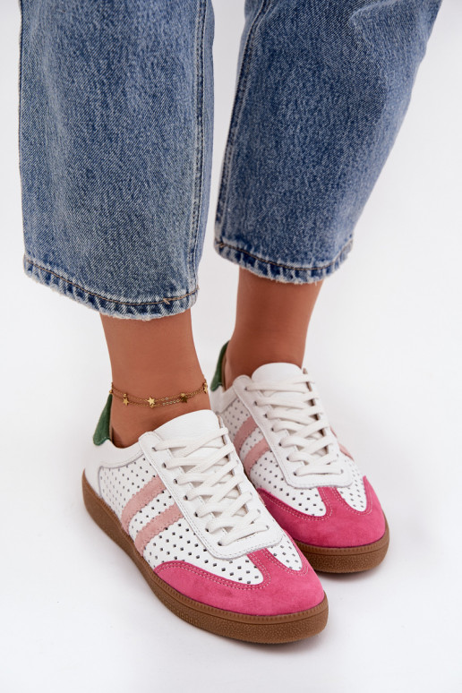   su aužūro elementais  modelio batai  Zazoo N1318 Baltos-rožinės spalvos