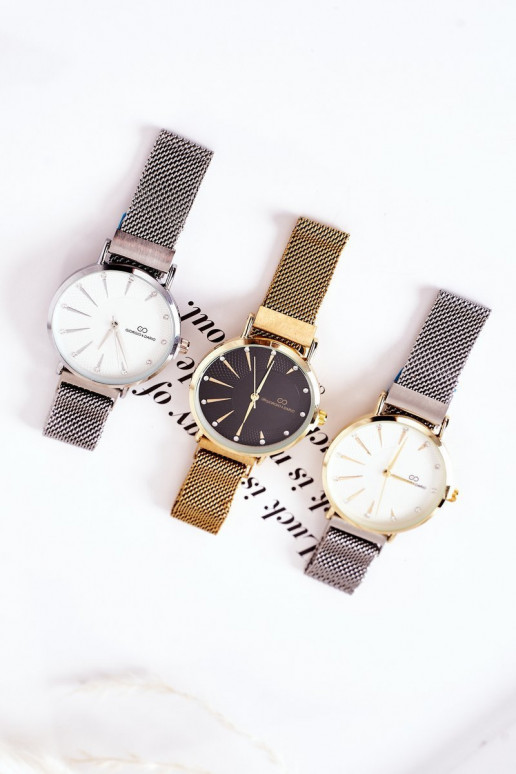 Laikrodis  Mesh Giorgio&Dario pilkos-aukso spalvos