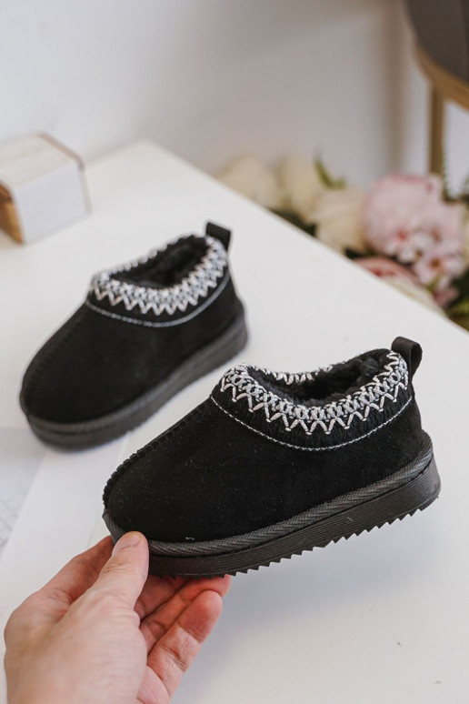 Vaikiški sniego batai su platforma pašiltinti su kailiuku viduje juodos spalvos Vilabria