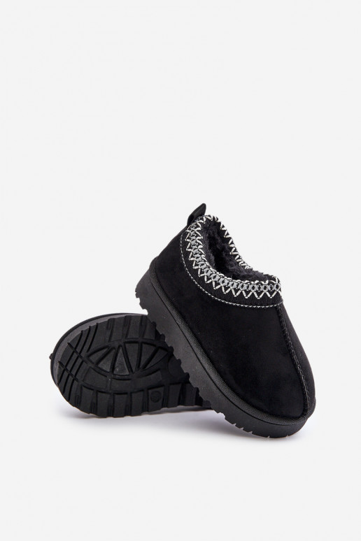 Vaikiški sniego batai su platforma pašiltinti su kailiuku viduje juodos spalvos Vilabria