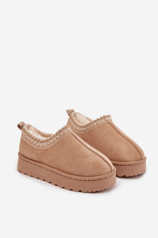 Vaikiški sniego batai su siuvinėjimu Prina, smėlio spalvos