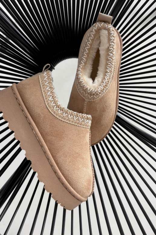 Vaikiški sniego batai su siuvinėjimu Prina, smėlio spalvos