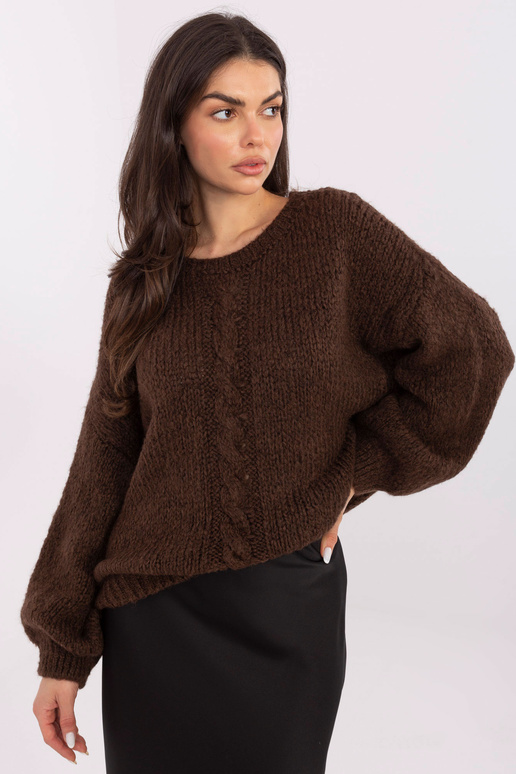 Megztinis tamsiai rudas