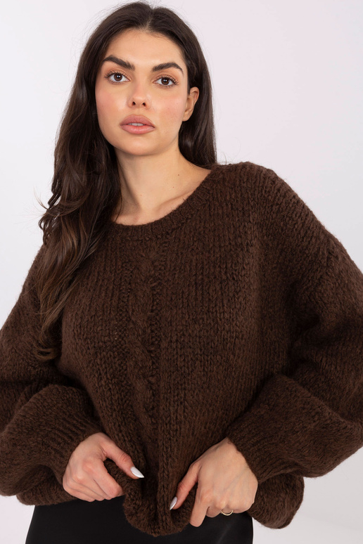 Megztinis tamsiai rudas