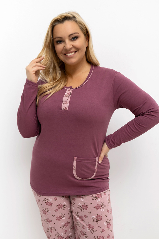 Pižama tamsiai rožinė