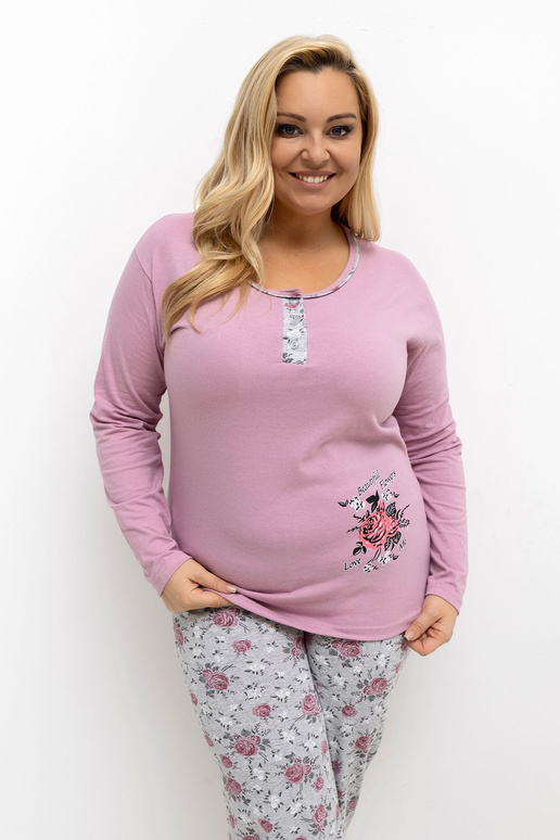 Pižama tamsiai rožinė