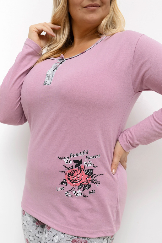 Pižama tamsiai rožinė