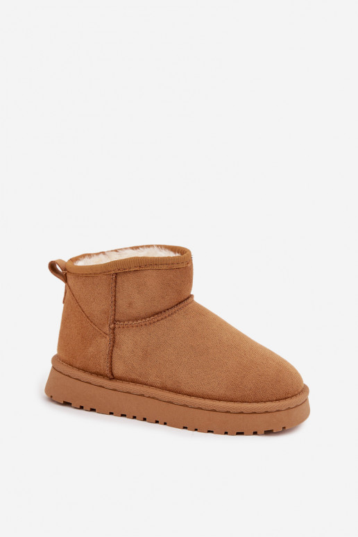 Vaikiški/paaugliški sniego batai, pašiltinti kailiuku viduje, Mireya, rudos spalvos