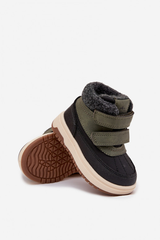 Vaikiški žalios-juodos spalvos sniego batai su lipniais užsegimais Darlene