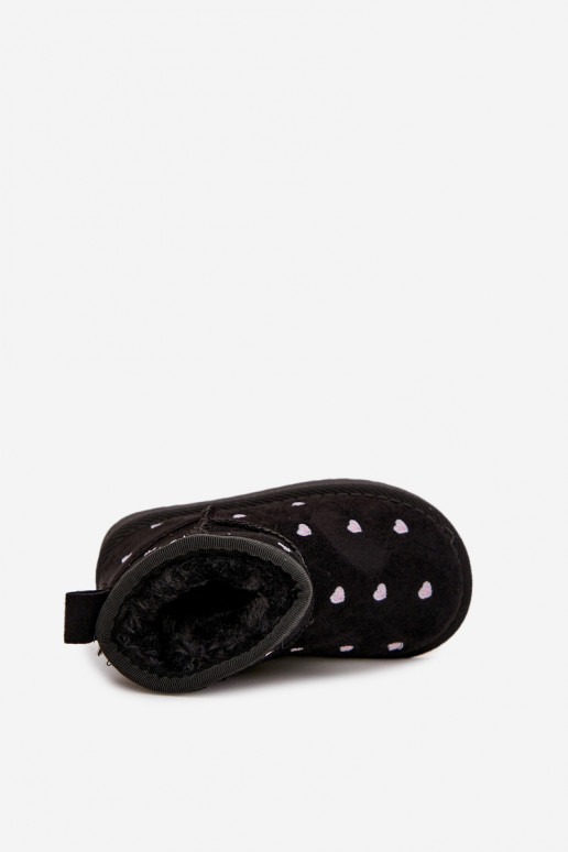 Vaikiški sniego batai su širdelėmis, juodos spalvos Gracina