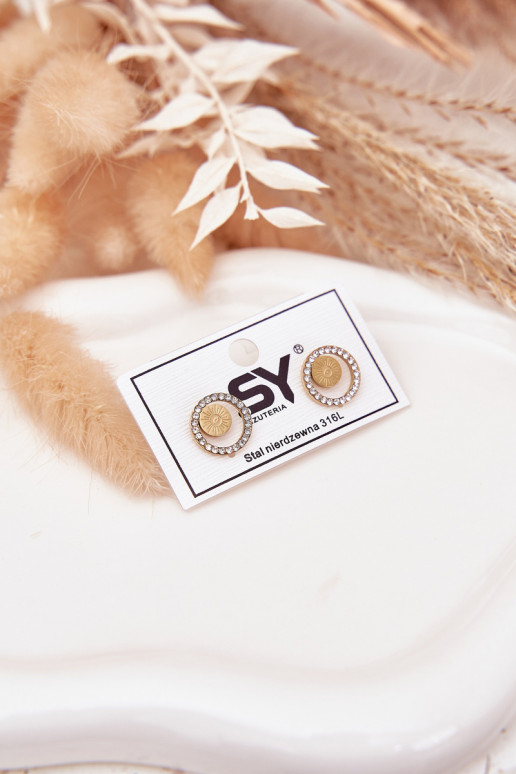 su stilingomis detalėmisi iš nerūdijančio plieno Kółka su tviskančiomis akutėmis aukso spalvos