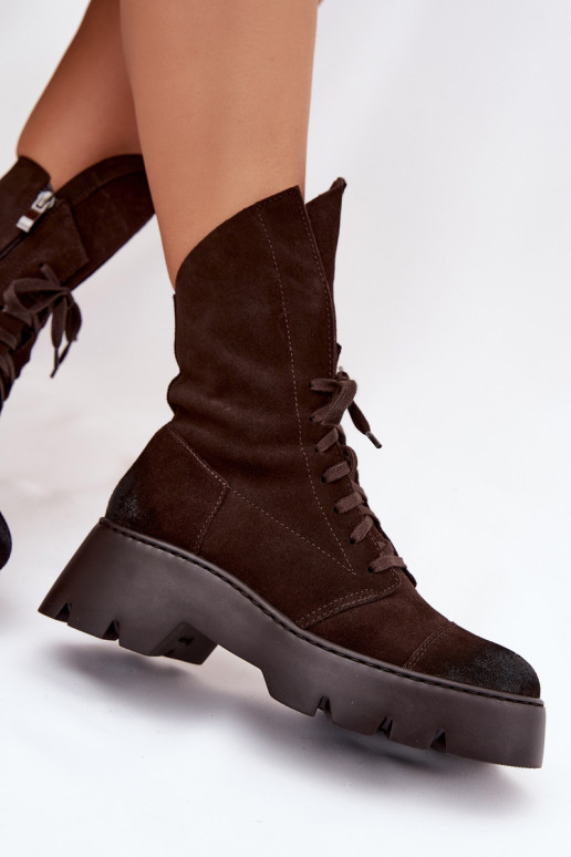 aulinukai  Z Naturalnego Zamszu Zazoo 976 Czekoladowe