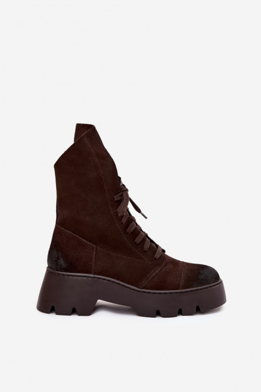 aulinukai  Z Naturalnego Zamszu Zazoo 976 Czekoladowe