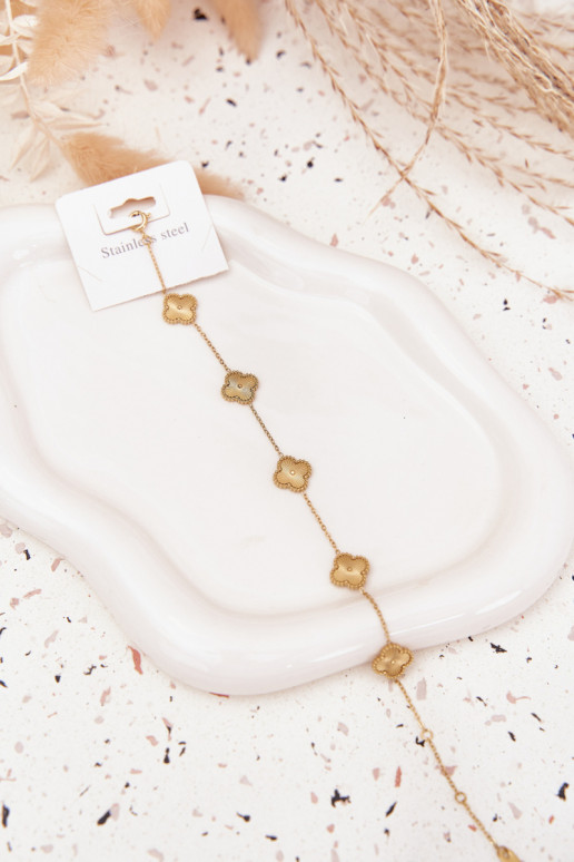 Apyrankė iš nerūdijančio plieno Z su gėlių motyvaisuszkami aukso spalvos