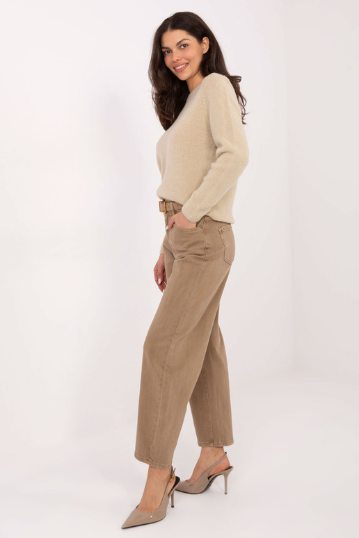 Džinsinės kelnės tamsiai smėlio spalvos