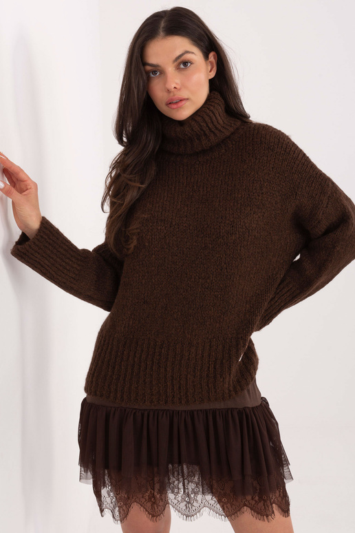 Megztinis tamsiai rudas