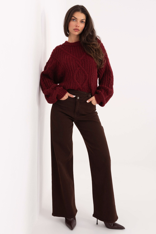 Džinsinės kelnės tamsiai rudos spalvos