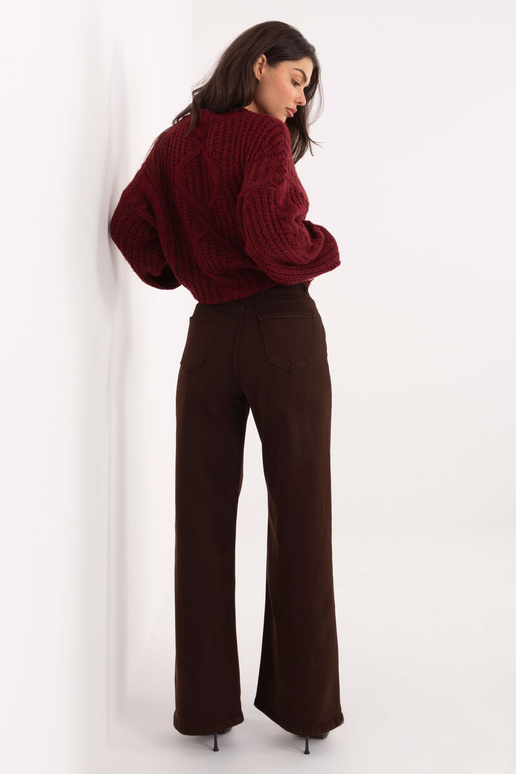 Džinsinės kelnės tamsiai rudos spalvos