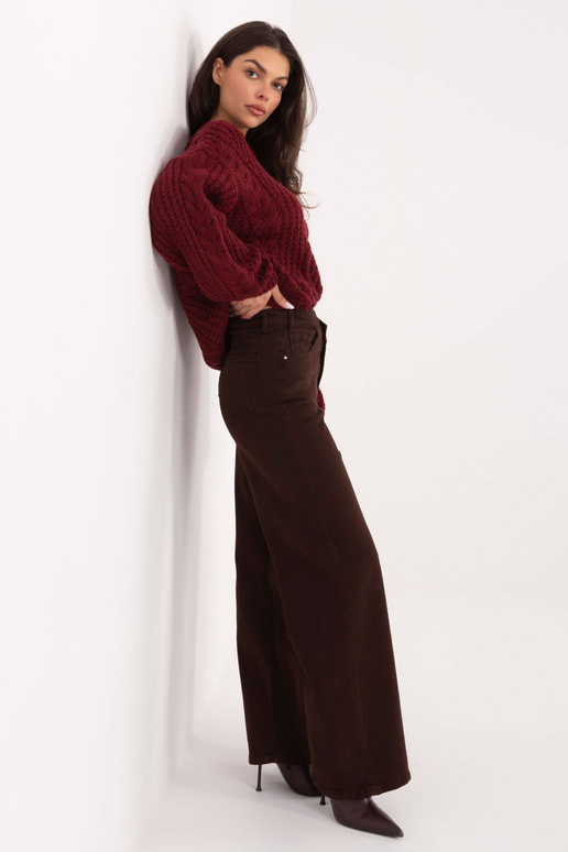 Džinsinės kelnės tamsiai rudos spalvos