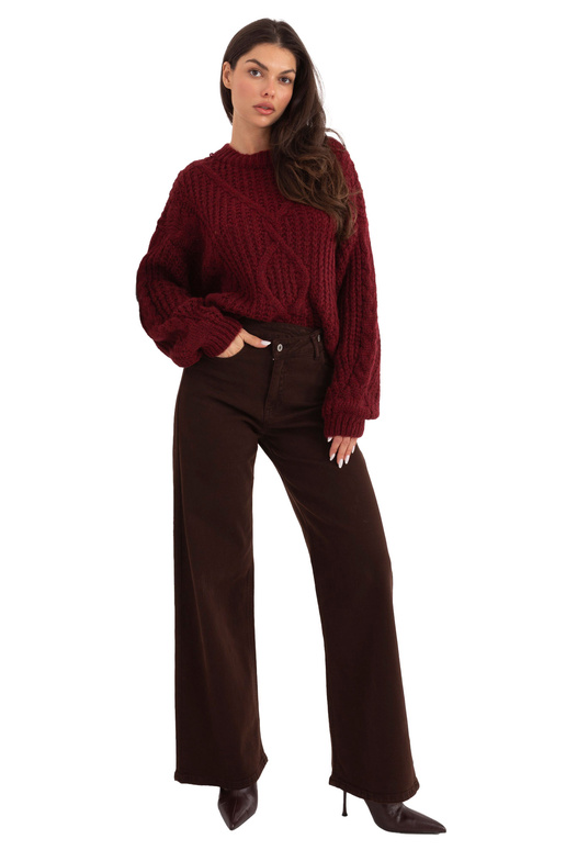 Džinsinės kelnės tamsiai rudos spalvos