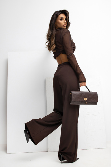 Tamsiai rudos sportinės kelnės