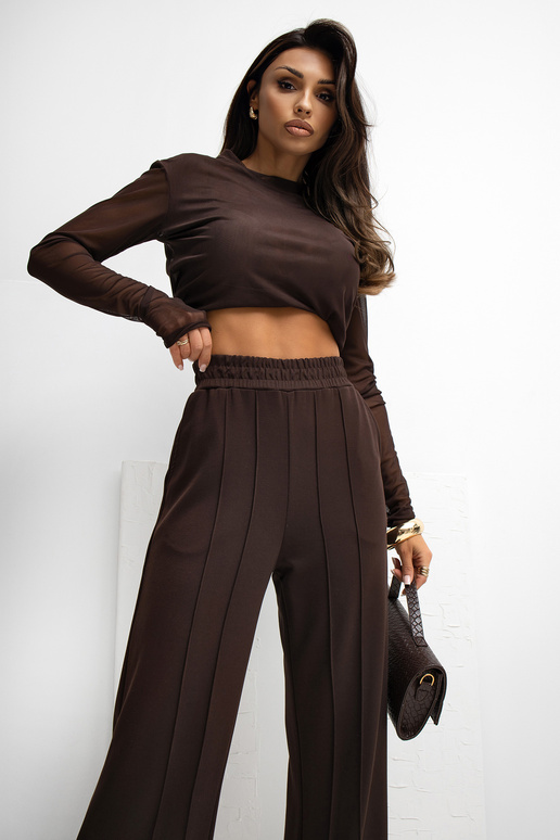 Tamsiai rudos sportinės kelnės