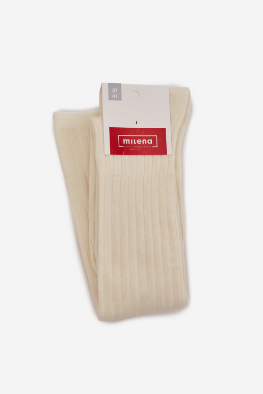 Ilgos merino vilnos kojinės dramblio kaulo spalvos