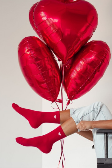 Kojinės  Drobne Serduszko raudonos spalvos