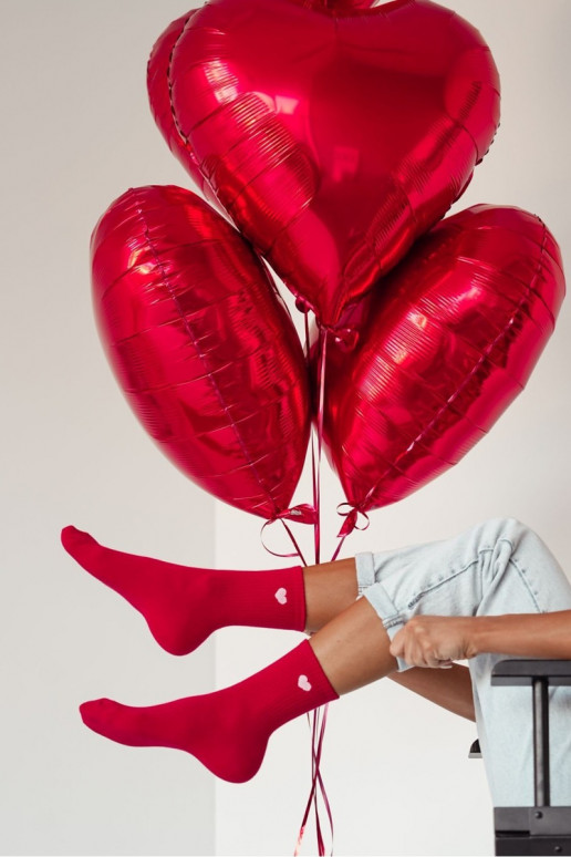 Kojinės  Drobne Serduszko raudonos spalvos